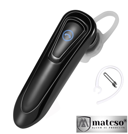Casti Wireless - Casca Bluetooth 5.2, matcso®, Single Ear Handsfree, Wireless Business, Soferi, Birou, Convorbire pana la 35 ore, Conectare multipoint la doua dispozitive simultan, Microfon HD, Compatibila universala,