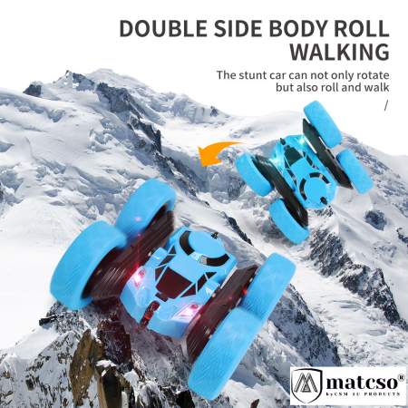 Masinuta de Cascadorie RC Pentru Copii, Matcso® 828A, Fata Dubla, Tractiune Integrala 4x4, Rotatie 360°, Rasturnari De 180 Grade, Viteza Mare, Lumini LED, Baterie Reincarcabila, Raza de Actiune 50 M, [2]