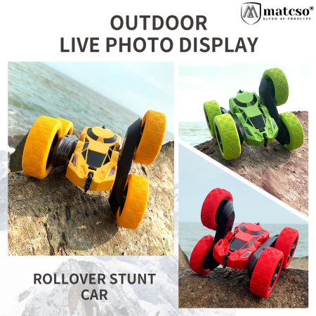 Masinuta de Cascadorie RC Pentru Copii, Matcso® 828A, Fata Dubla, Tractiune Integrala 4x4, Rotatie 360°, Rasturnari De 180 Grade, Viteza Mare, Lumini LED, Baterie Reincarcabila, Raza de Actiune 50 M, [1]