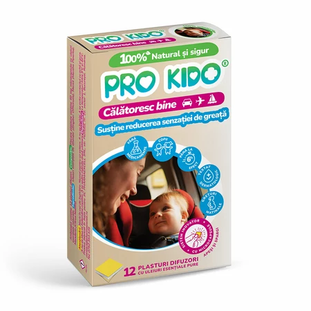 PRO KIDO - Plasturi naturali copii pentru rău de mișcare - Călătoresc bine! (12 plasturi) [1]
