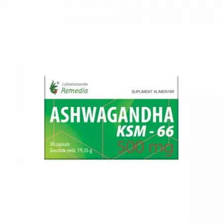 Afecțiuni și Nevoi - ASHWAGANDHA KSM-66 500MG 30CPS