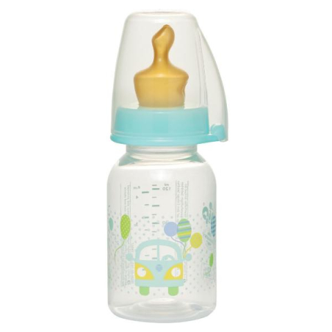 Mama si Copilul - BIBERON TETINA LATEX ORTODONTICA UNISEX DEBIT REDUS 0-6LUNI 125ML