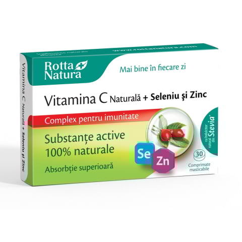 Imunitate - VITAMINA C NAT. +SELENIU SI ZINC 30CPR MASTICABILE