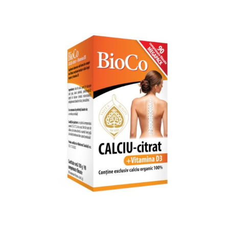 Vitamine și Minerale - Bioco Citrat de Calciu 350mg + Vit D3 5mcg x 90 cpf
