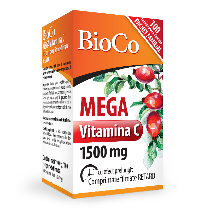Imunitate - BioCo Mega Vit C 1500mg retard x 100 cpf – BioCo