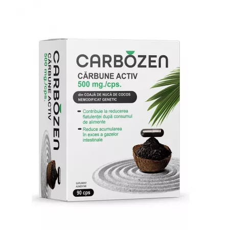Digestie și Balonare - CARBOZEN CARBUNE ACTIV 500MG 90CPS