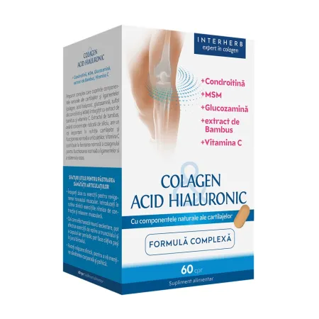 Articulații și Oase - COLAGEN&ACID HIALURONIC FORMULA COMPLEXA 60CPR