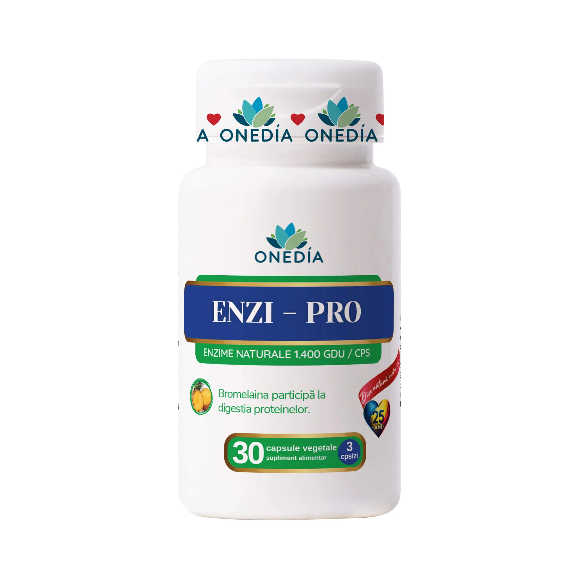 Digestie și Balonare - ENZI-PRO ENZIME DIGESTIVE NATURALE 1400GDU 30CPS VEGETALE