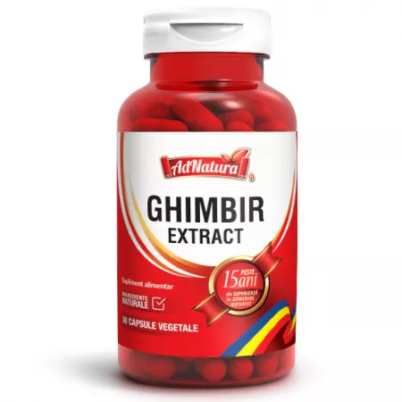 Extracte naturale și Plante medicinale - GHIMBIR EXTRACT 30CPS VEGETALE