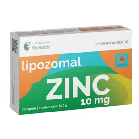 Vitamine și Minerale - LIPOZOMAL ZINC 10MG 30CPS