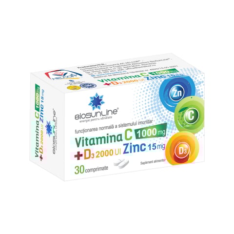 Imunitate - VITAMINA C 1000MG +D3 2000UI + ZINC 15MG 30CPR