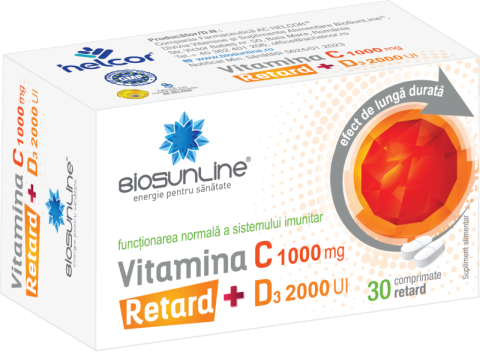 Imunitate - VITAMINA C 1000MG RETARD +D3 2000UI 30CPR