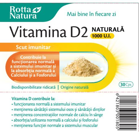 VITAMINA D2 NATURALA 1000UI 30CPS [3]