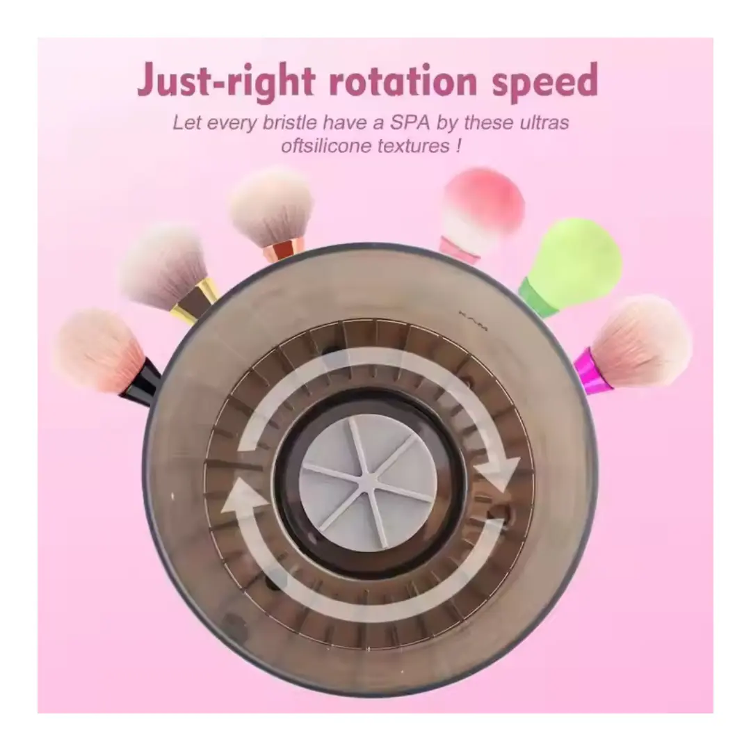 Curățător Electric pentru Pensule Machiaj – Spălare și Uscare Automată, Cu Recipient și Accesorii, USB Reîncărcabil [2]