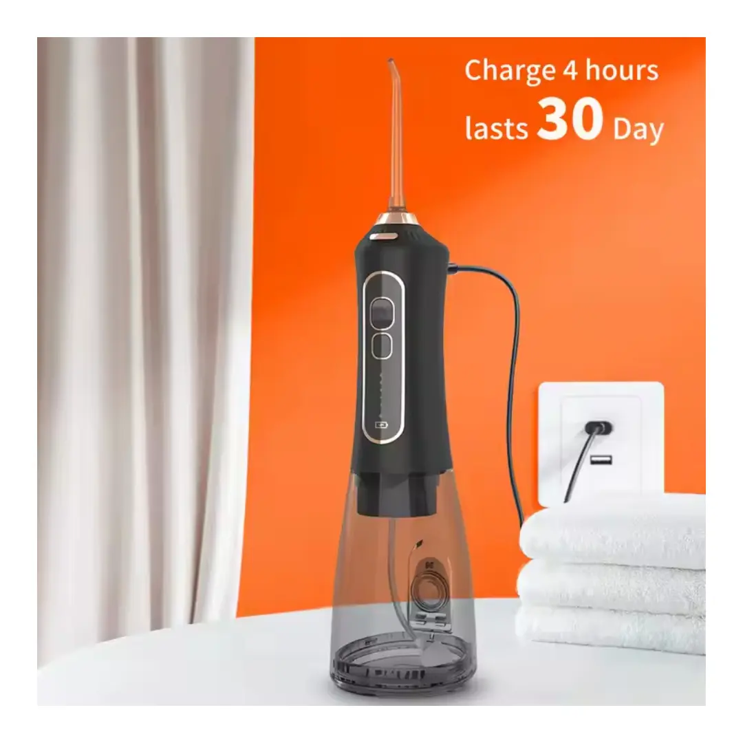 Irigator bucal portabil Smart F6, duș oral reîncărcabil cu 5 capete, 3 niveluri de presiune, ideal pentru călătorii [5]