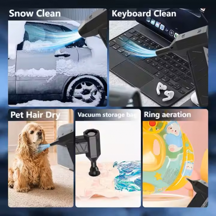 Suflantă aer comprimat portabilă BL-016, 130.000 RPM, pentru curățare laptop, tastatură, PC [6]