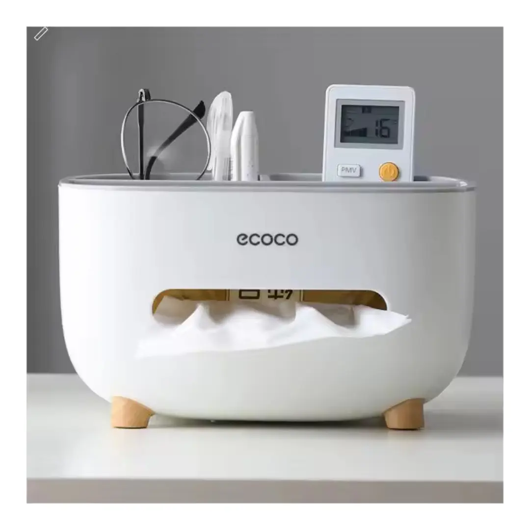 Suport șervețele ECOCO cu cutie multifuncțională, organizator pentru baie sau birou [2]