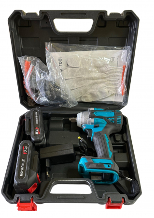 Cheie cu impact electric 21V, acumulator Li-Ion, 350 Nm, cu LED și afișaj digital, cu trusă [8]