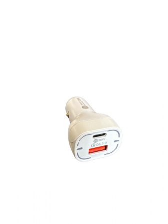 Încărcător auto - Încărcător auto cu LED, 20W fast charge, dublu USB-A și USB-C, compatibil iPhone și Samsung, 12–24V