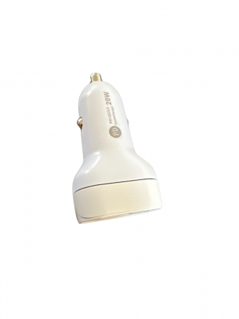 Încărcător auto cu LED, 20W fast charge, dublu USB-A și USB-C, compatibil iPhone și Samsung, 12–24V [2]