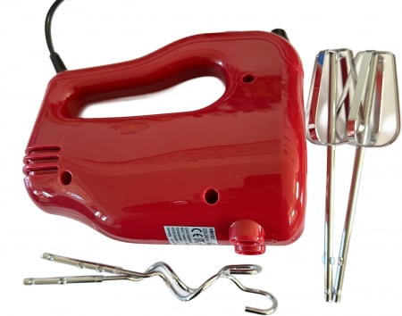 Electrocasnice - Mixer de mana HM1521 150W, 5 viteze + Turbo, teluri si carlige din inox, rosu