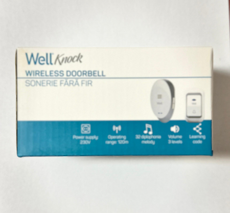 Sonerie Wireless cu 1 Receptor Well – Instalare Fără Cablu, 150m Distanță, Avertizare Luminoasă [1]