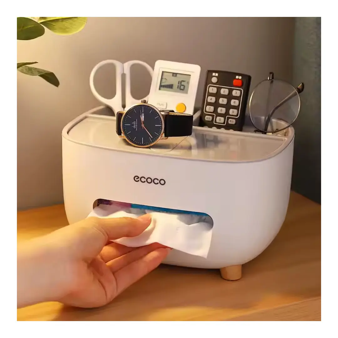 Bucatarie - Suport șervețele ECOCO cu cutie multifuncțională, organizator pentru baie sau birou