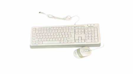 Tastaturi - Set tastatură și mouse A4Tech F1010, alb, USB, ideal pentru birou