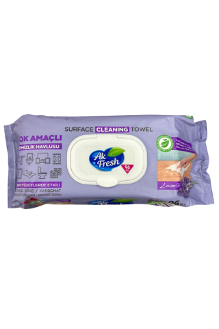 Casa & Curatenie - Akfresh Servetele umede multisuprafete lavanda cu otet si bicarbonat 96 buc