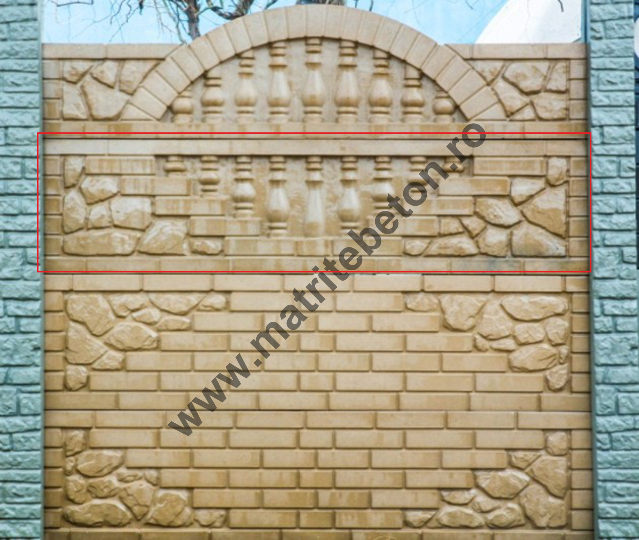 Matrita pentru placa din beton model PIATRA DE RAU + COLOANE [2]