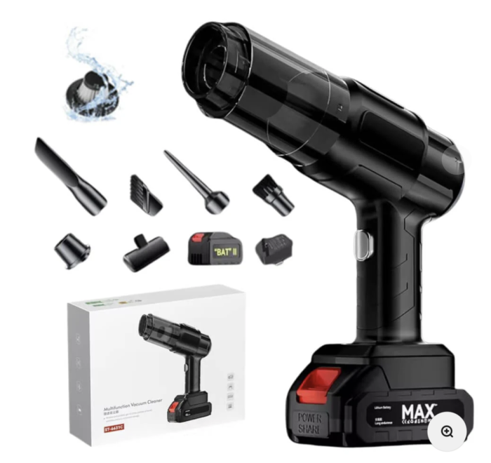 Aspirator si Suflanta de Aer Portabila 6-in-1 pentru masina, casa, birou si animale de companie, cu baterie detasabila si reincarcabila [2]