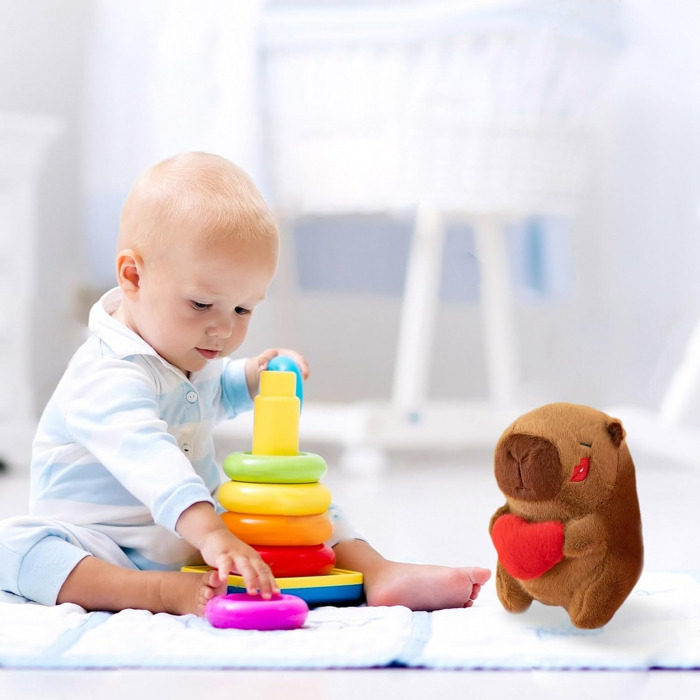 Capibara jucarie de plus, 25 cm, tine in brate o inima si cu pupic pe obraz. [4]