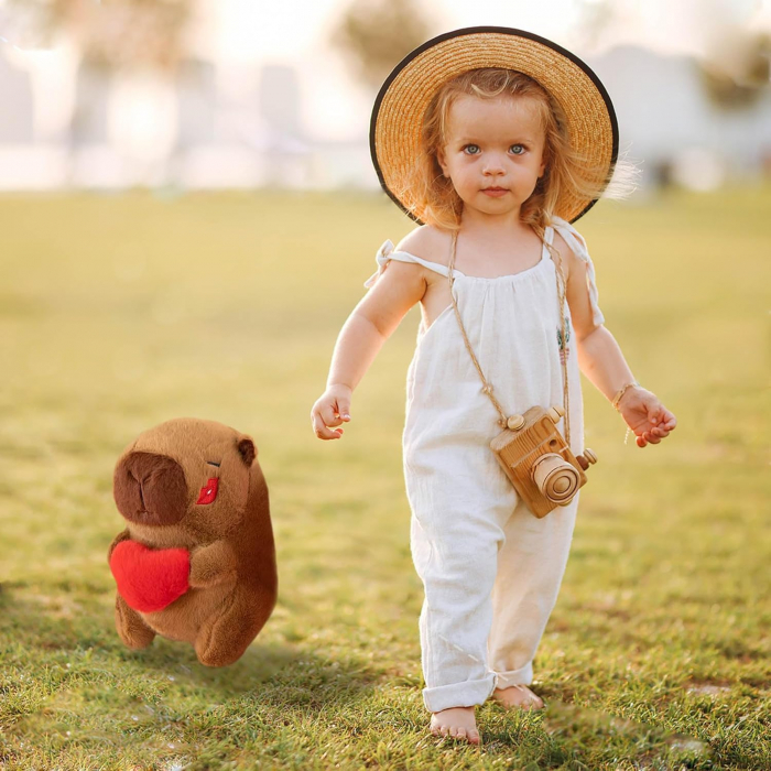 Capibara jucarie de plus, 25 cm, tine in brate o inima si cu pupic pe obraz. [2]