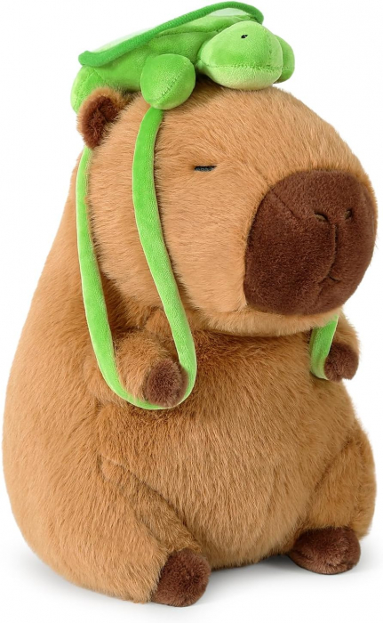 HOT! Set 3 Capibara, 45cm, 35cm si 25cm, cu rucsac in forma de broasca testoasa, detasabil, material fin [10]