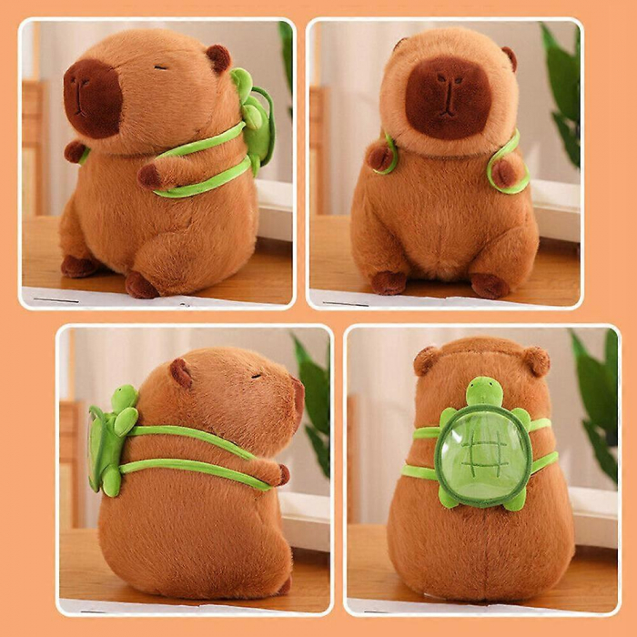 HOT! Set 3 Capibara, 45cm, 35cm si 25cm, cu rucsac in forma de broasca testoasa, detasabil, material fin [3]