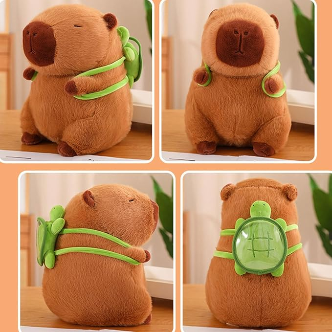 Jucarie de plus, Capibara, cu rucsac in forma de brosca testoasa, 38 cm [3]