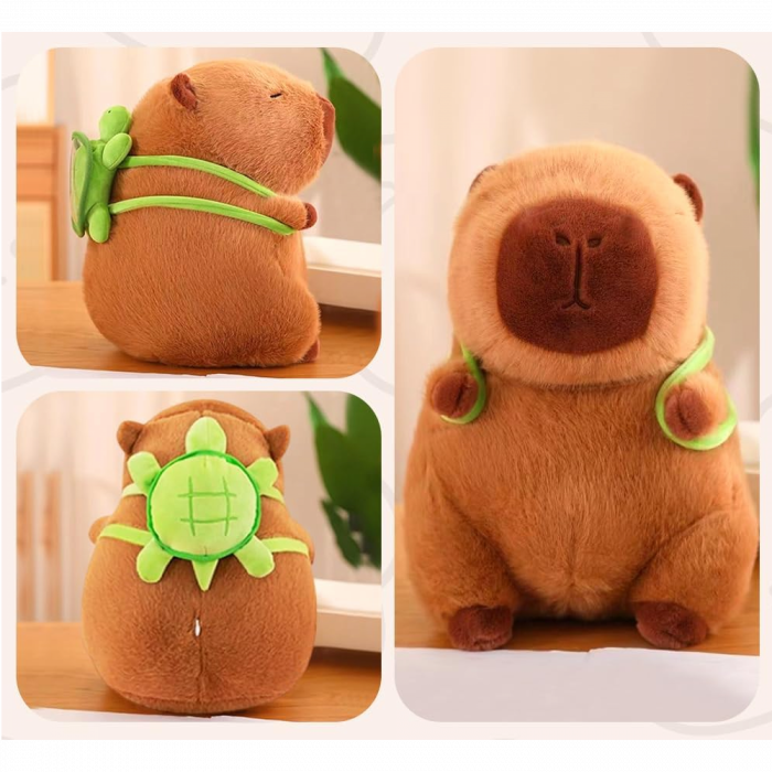 Jucarie de plus, Capibara, cu rucsac in forma de brosca testoasa, 38 cm [2]