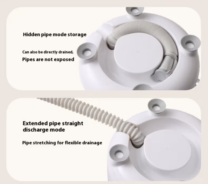 Mașină de spălat portabilă 3 în 1, capacitate 3L, coș centrifugare inclus, 3 moduri spălare, Roz [9]