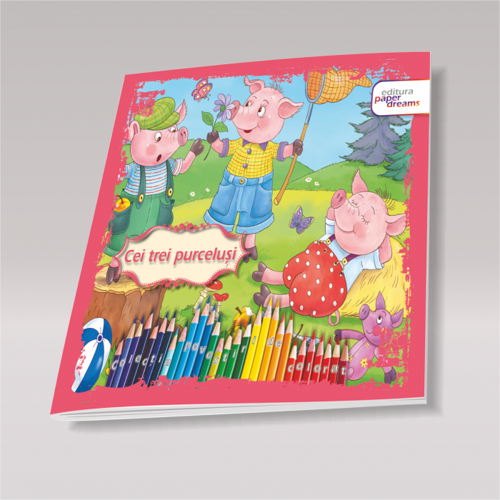 Pachet 12 carti de colorat si povesti - Povestiri de colorat + Set carioci 48 buc [5]