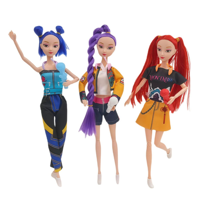 Set 3 papusi, K-POP Devil Hunter Girls, 3 piese, PVC, 16 cm – Mira, Rumi & Zoey [3]