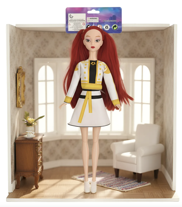 Set 3 papusi, K-POP Devil Hunter Girls, 3 piese, PVC, vinil, Costum de scena alb, 35cm [6]