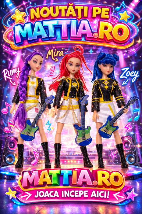 Set 3 Papusi Muzicale, K-POP, Rumy, Mira, Zoey cu Sunete si Accesorii Muzicale, 30 cm [2]