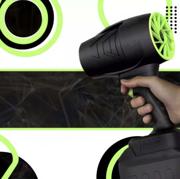 Suflanta de Aer Multifunctionala Portabila, pentru Gratar, Masina, Indepartare Frunze si Praf, 1500 mAh, Negru cu Verde [3]