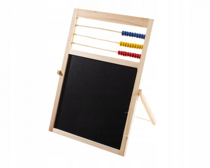 Tabla educativa magnetica cu 2 fete si numaratoare din lemn, 37x27 cm. 3 ani + [4]