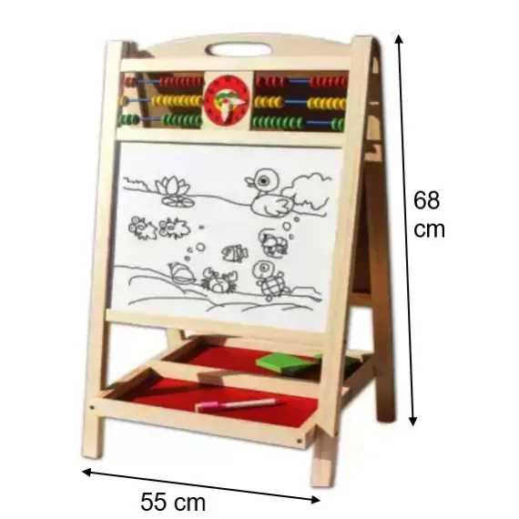 Tablita de scris cu 2 fete si numaratoare lemn 68 cm [3]