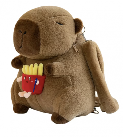 JUCĂRII INTERACTIVE - Jucarie de plus tip ghiozdan, Capibara super pufos, 35 cm