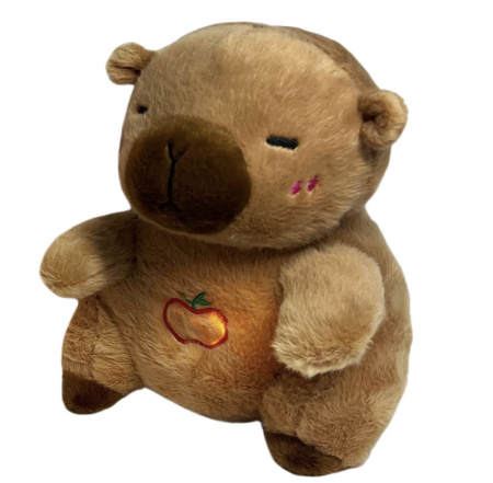 Capibara de Plus Interactiv, cu Efecte Luminoase si Muzicale, Functie de Imitare a Respiratiei, Partener de Joaca cu Functie de Imbunatatire a Somnului 35 cm, maro [7]