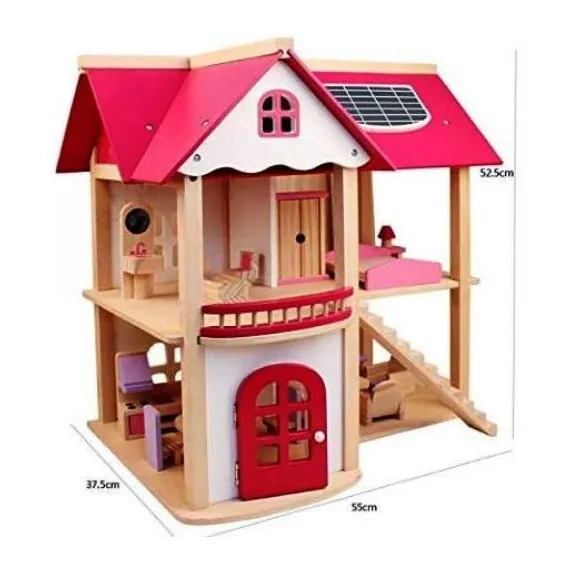 JUCĂRII EDUCATIVE - Casa de papusi din lemn cu mobilier