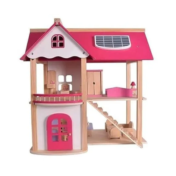 Casa de papusi din lemn cu mobilier [1]