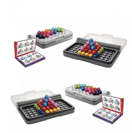 JUCĂRII EDUCATIVE - Joc educativ logic, Puzzler Pyramid, Smart Game, 3D/2D, varsta 6+, 120 de provocari, dezvoltare abilitati cognitive, multicolor